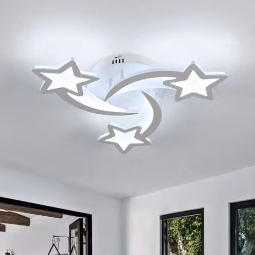 Goeco Modern LED Ceiling Light for Children's Rooms and Bedrooms, White, Diameter: 54 cm, 40 W, 4500 LM, Cool White 6500 K – 1