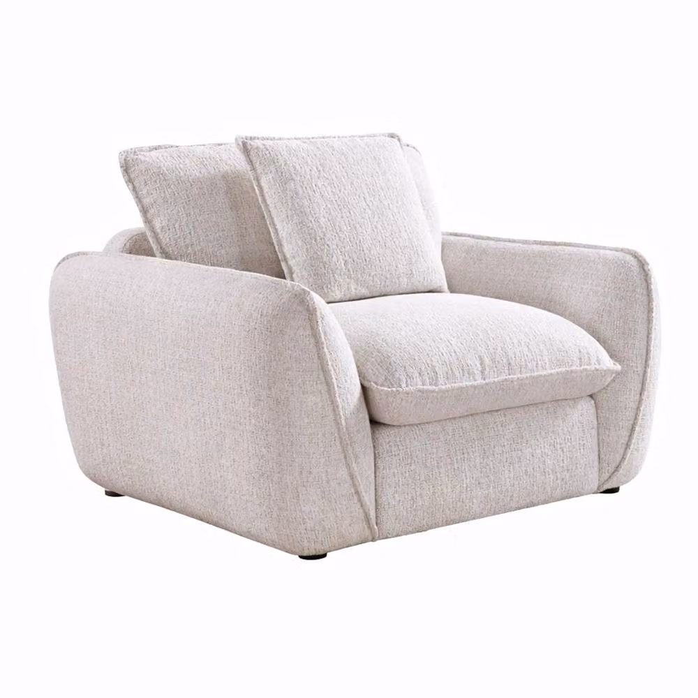 Furnishings For Less UK Berti Beige Fabric Tub Armchair Single Seater – 2