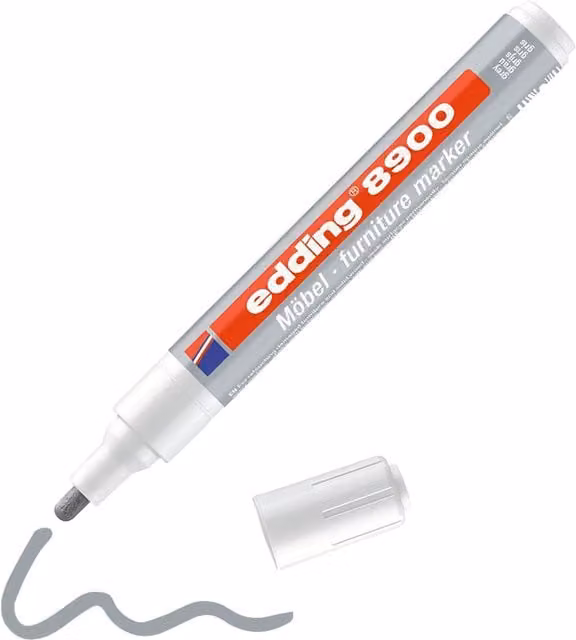Edding 8900 Permanent Furniture Marker with Bullet Tip in Grey