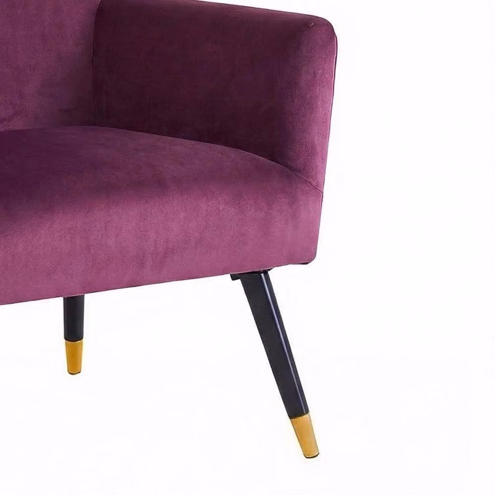 Havendro Modern Velvet Buttoned Padded Accent Armchair in Purple – 3