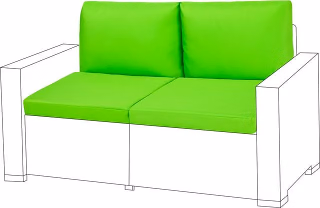 Gardenista Water Repellent Rectangular Outdoor Garden Rattan Furniture Replacement Cushion in Green Polyester, Set of 4
