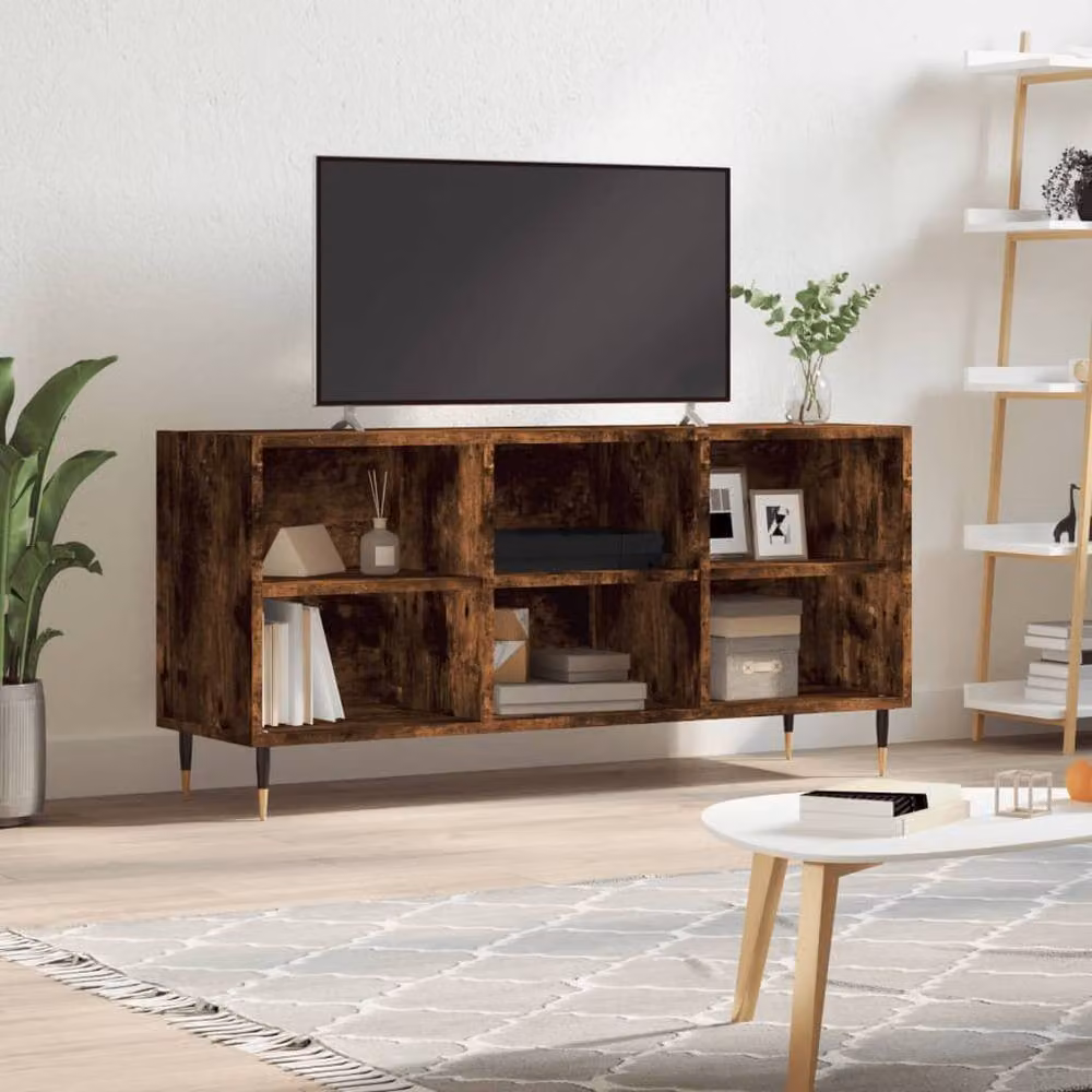 Berkfield Home Industrial TV Cabinet in Smoked Oak Brown, W/D/H: 103.5 x 30 x 50 cm – 2