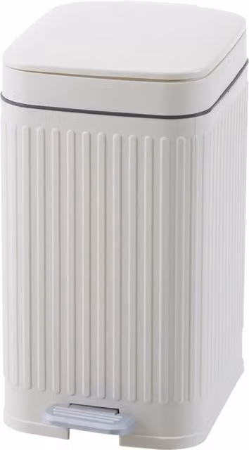 Livingandhome 7L Slim Pedal Bin with Lid in White and Grey