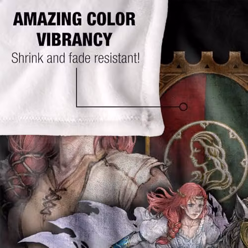 LOGOVISION Lord of the Rings War of the Rohirrim Hera Shieldmaiden of Rohan Homage Super Soft Fleece Throw Blanket, Multicolour, W: 91 cm, D: 147 cm – 3