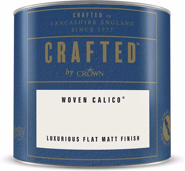 Crown Crafted Woven Calico Matt Emulsion Paint Tester Sample 125ml
