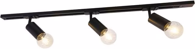 Netlighting Marvi Modern 3 Light Adjustable Ceiling Spotlight Bar in Black with E27 Sockets – 1