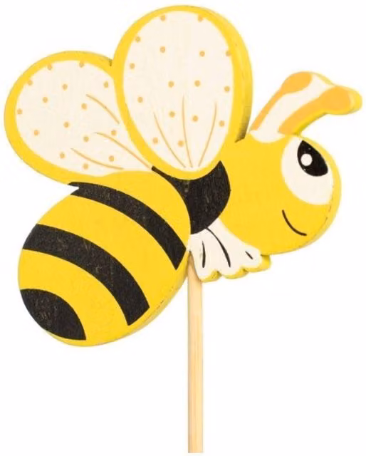 KDMD Yellow Bumble Bee Wooden Picks, Pack of 25 – 1
