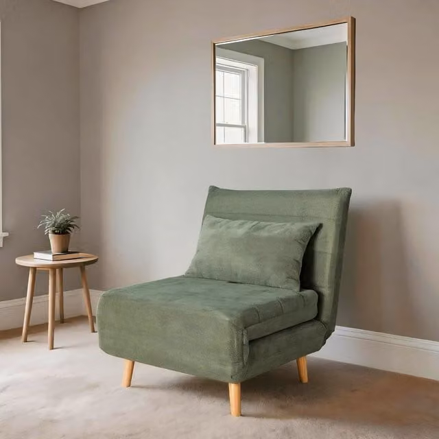 Home Source Lorena Clic Clac Single Sofa Bed in Sage Green