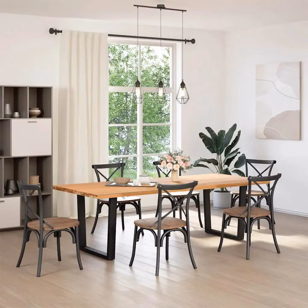 Berkfield Home V-Shape Dining Table Legs, 2 Pieces, Black Steel, H: 72-73.3 cm x W: 90 cm – 2