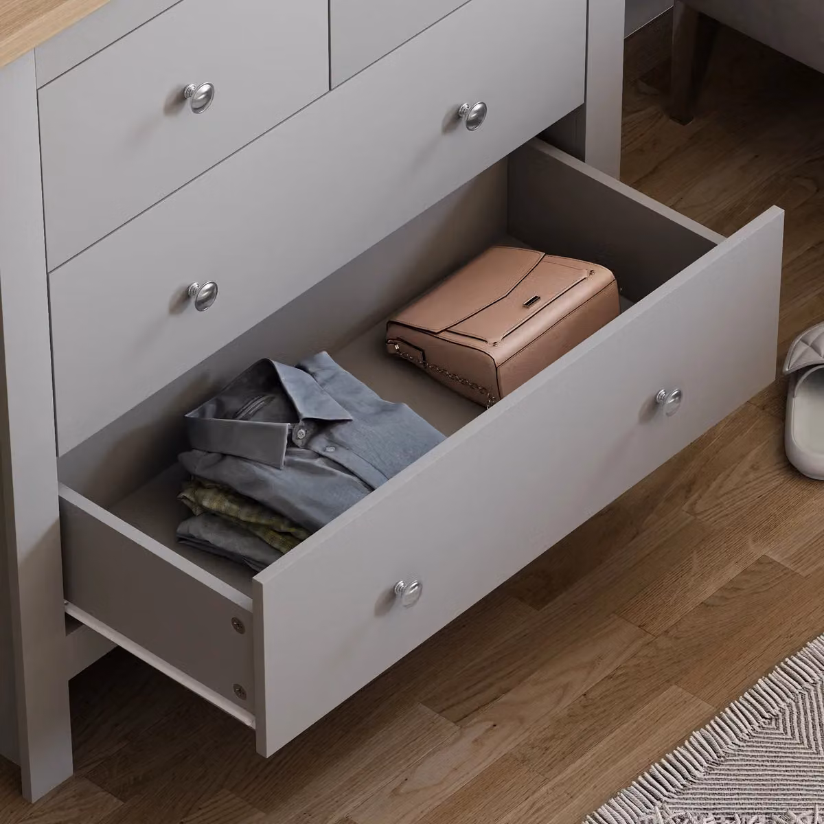 Vida Designs Arlington 2+2 Drawer Chest in Grey – 4