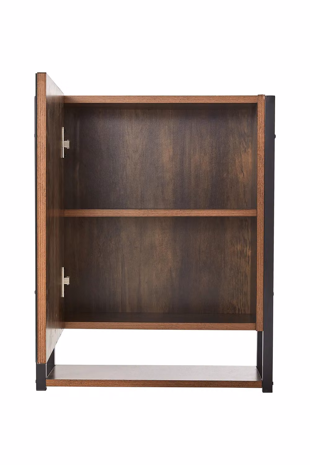 Living and Home Modern Wall-Mounted 3-Layer Brown Mirror Cabinet with Metal Frame and Internal Shelves for Bathroom – 5