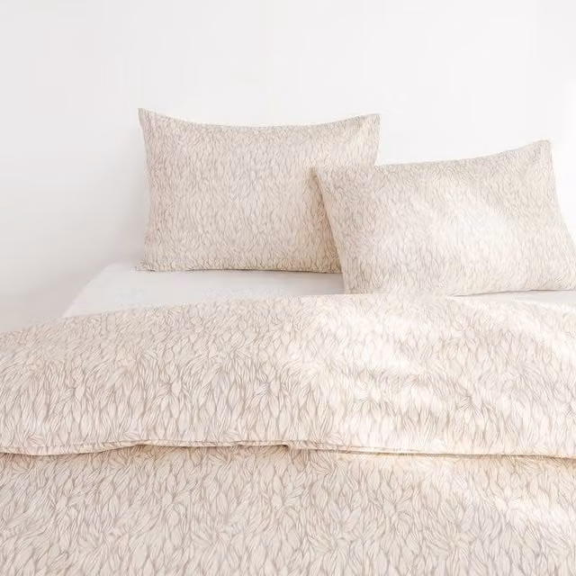 Martex Studio Edition Natural Foliage Single Duvet Cover Set in White and Beige
