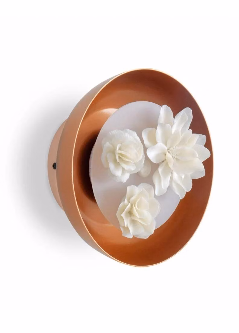 Lladró Bouquet Multicolour Ceramic and Metal Wall Sconce with Gold/Brass Details