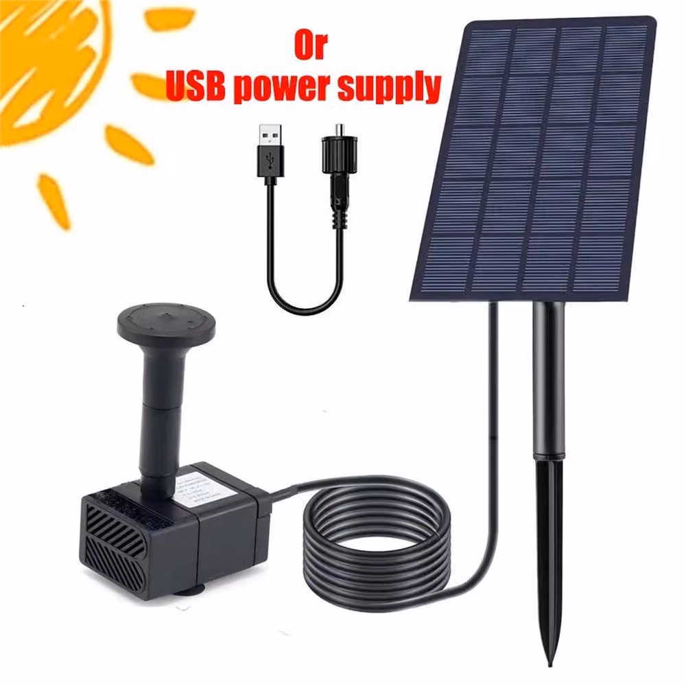 SPETLEK 2.5W Solar Fountain Pump in Black for Garden Ponds, Pools, and Aquariums – 2