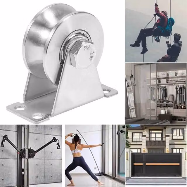 Havendro Heavy Duty U Type Pulley Wheel Sliding Gate Rollers in Silver Stainless Steel – 1