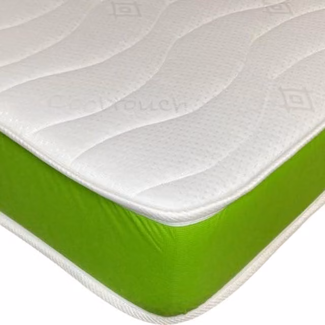 Wilson Beds Rainbow Kids Double Quilted Bonell Spring Mattress in White and Green, W/D/H: 140 x 200 x 16.5 cm