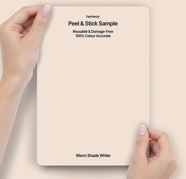 Hemway Interior Paint Sample Peel and Stick Swatch in Warm Shade White