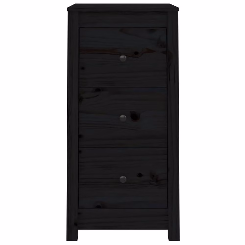 Berkfield Home Set of 2 Black Rustic Solid Wood Pine Sideboards, W/D/H: 40 x 35 x 80 cm – 3