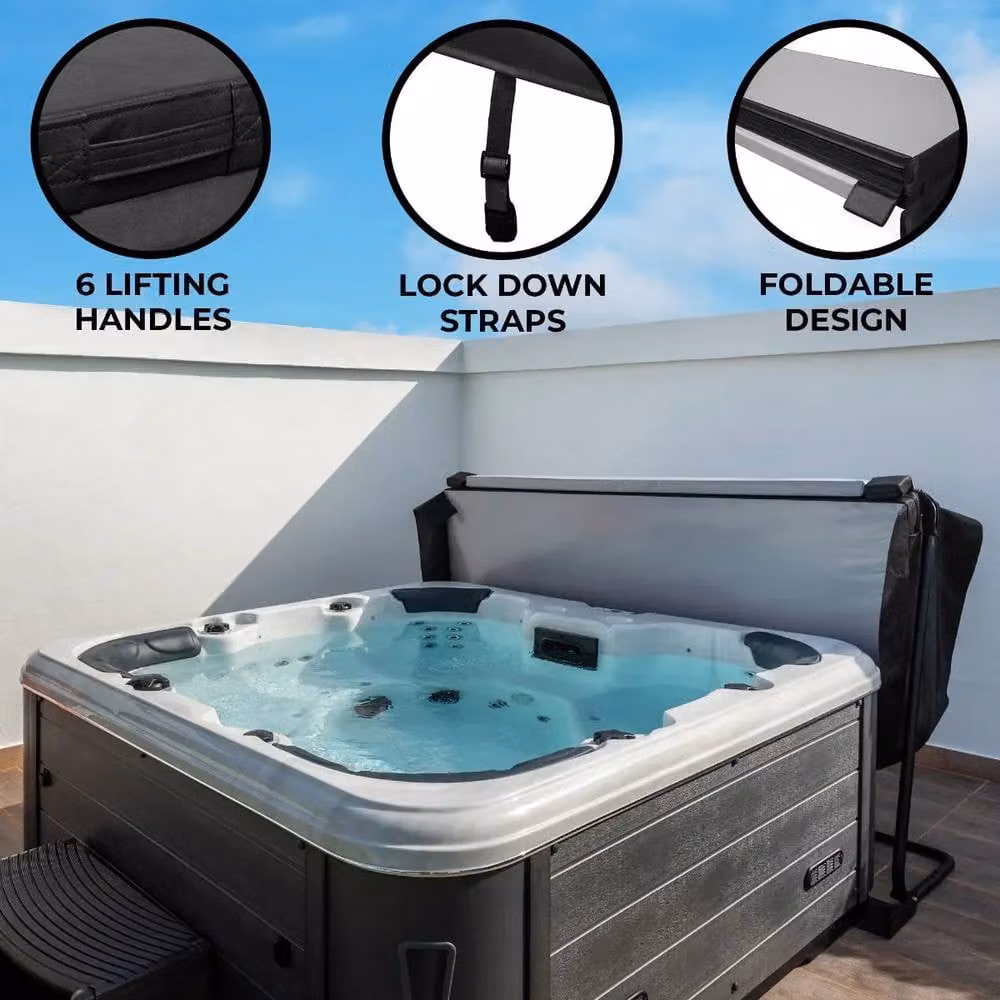 Monstershop Black Hot Tub Spa Cover, 2.2m – 1
