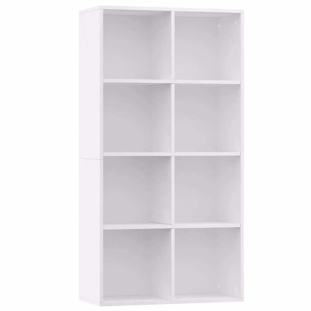 Berkfield Home White Book Cabinet and Sideboard in Engineered Wood, W/D/H: 66 x 30 x 130 cm – 2