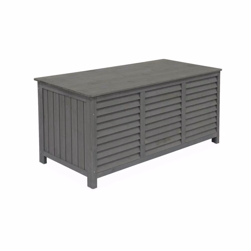sweeek Grey Lacquered Wooden Storage Box with Soft Close Lid, 330L – 2