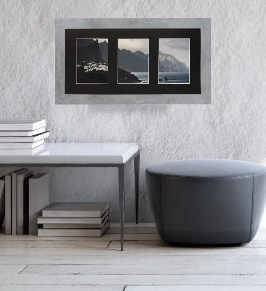Frames & Mirrors 4U Metro Mineral Grey Rectangular Picture Frame with Black Mount for 7 x 5 Inch Images – 2
