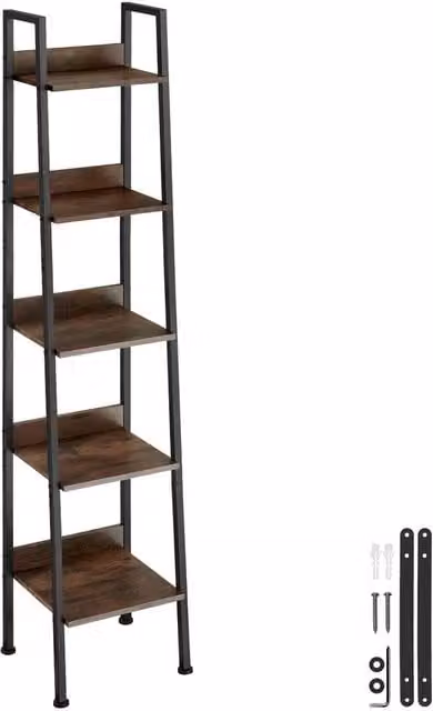 tectake Folkestone Industrial Shelving Unit in Brown and Black – 1
