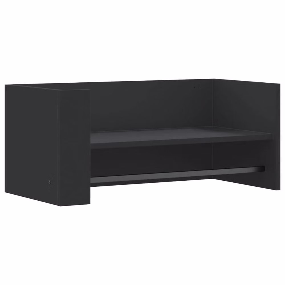 Berkfield Home Wall Mounted Shelf in Black, W/D/H: 70.5 x 35 x 30.5 cm – 3