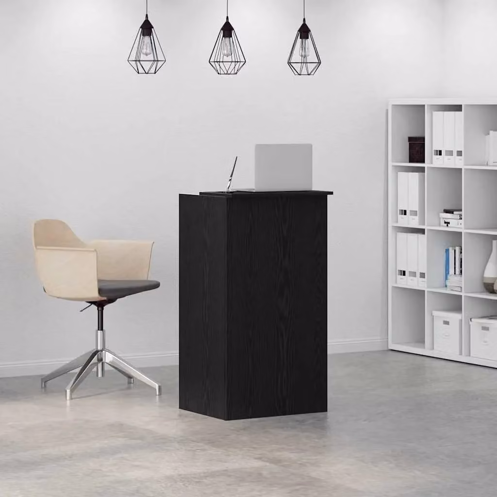 Berkfield Home Black Modern Reception Desk in Engineered Wood W/D/H: 55 x 50 x 103.5 cm – 1