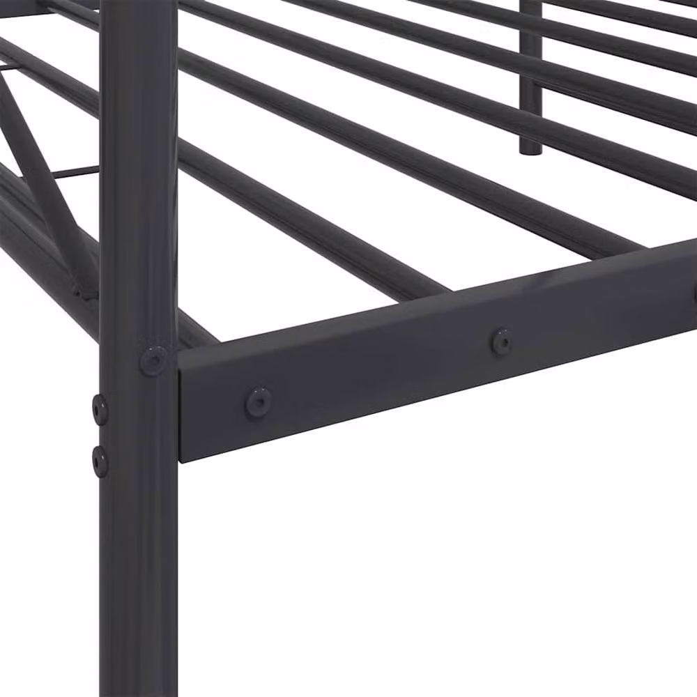 Berkfield Home Modern Metal Day Bed in Black, W/D/H: 100 x 200 cm – 3