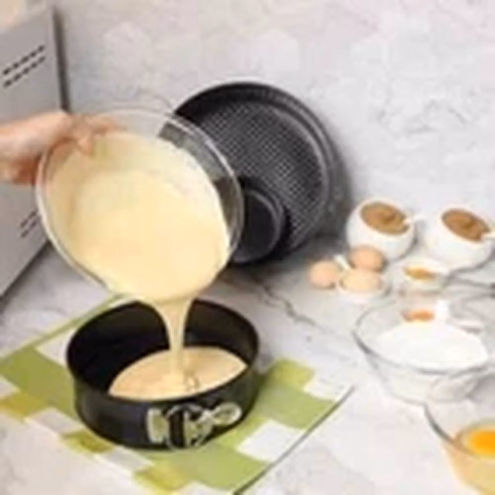EONLION 3-Piece Non-Stick Round Springform Cake Tin Set in Black – 3