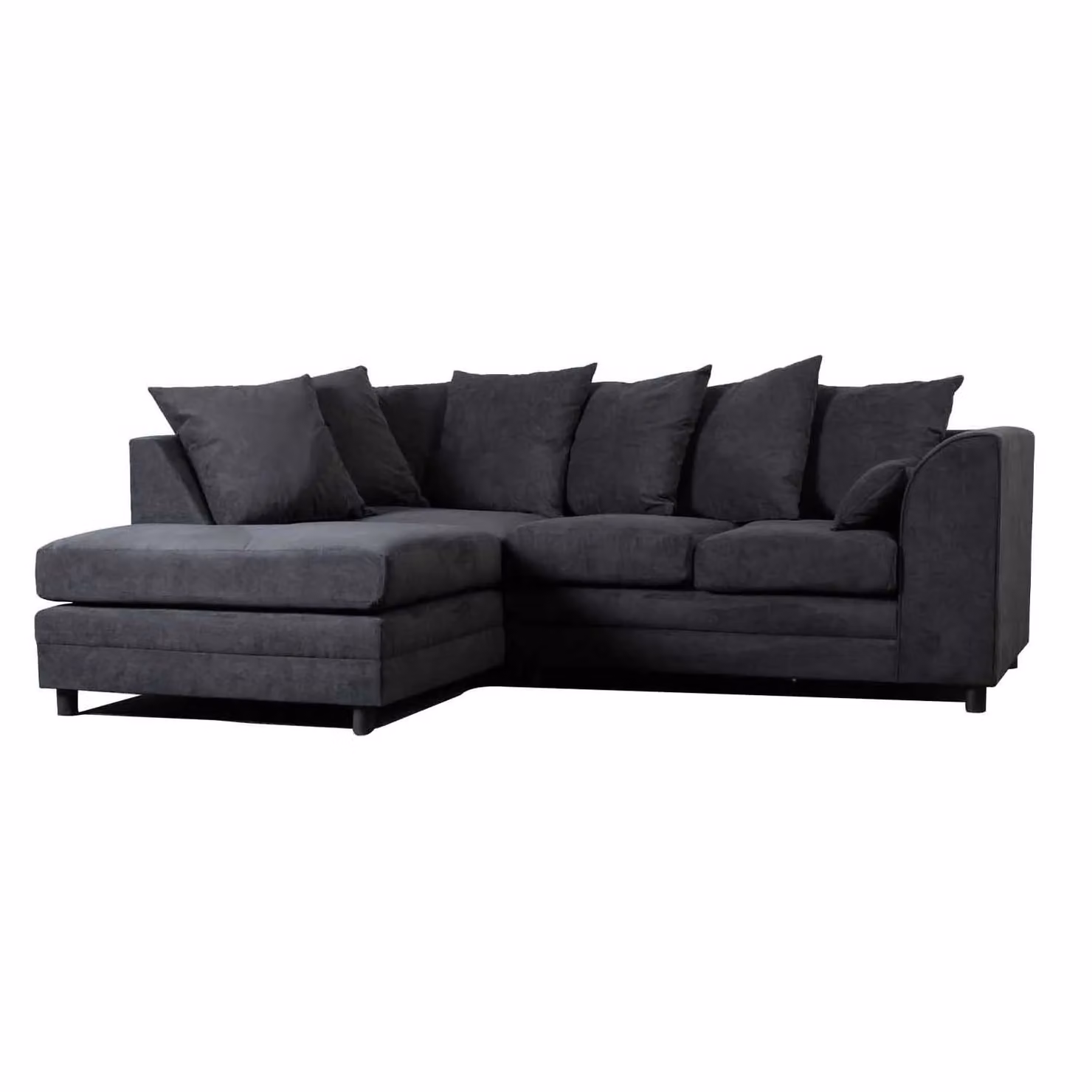 Furnishings For Less UK Casper Chenille 3 to 4 Seater L Shaped Corner Sofa, Left Hand Facing, Black – 2