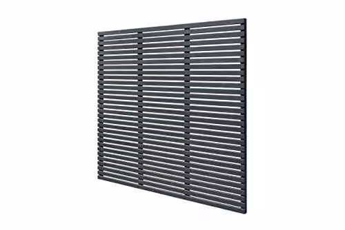 Forest Garden Impregnated Contemporary Slatted Wood Fence Panel, Anthracite Grey, W: 181 cm, H: 180 cm – 1