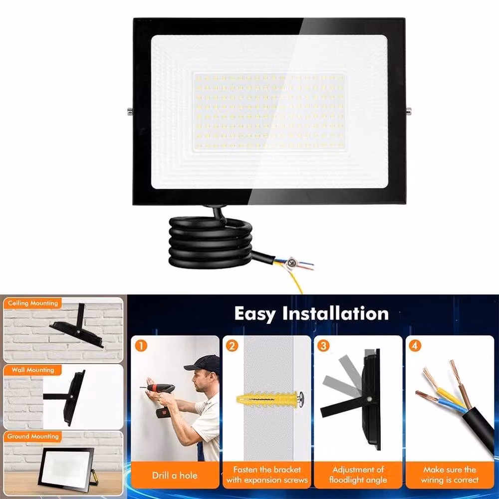 NESTLUNE LED Security Floodlight Spot in Black with IP65 Waterproof Rating – 2