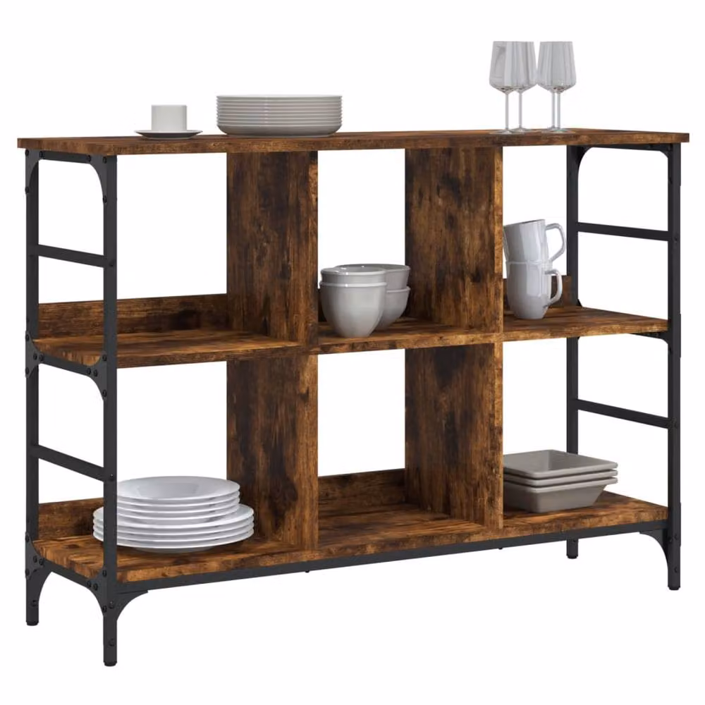 Berkfield Home Smoked Oak Sideboard in Brown, W/D/H: 102 x 32 x 73.5 cm – 3