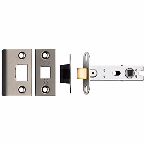 Loops 76mm Tubular Mortice Door Latch Bolt Through with Square Forends in Matt Bronze