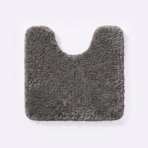 Allure Bath Fashions Luxury Microfibre Non-Slip Pedestal Toilet Mat, Grey, W/D/H: 50 x 50 x 2 cm