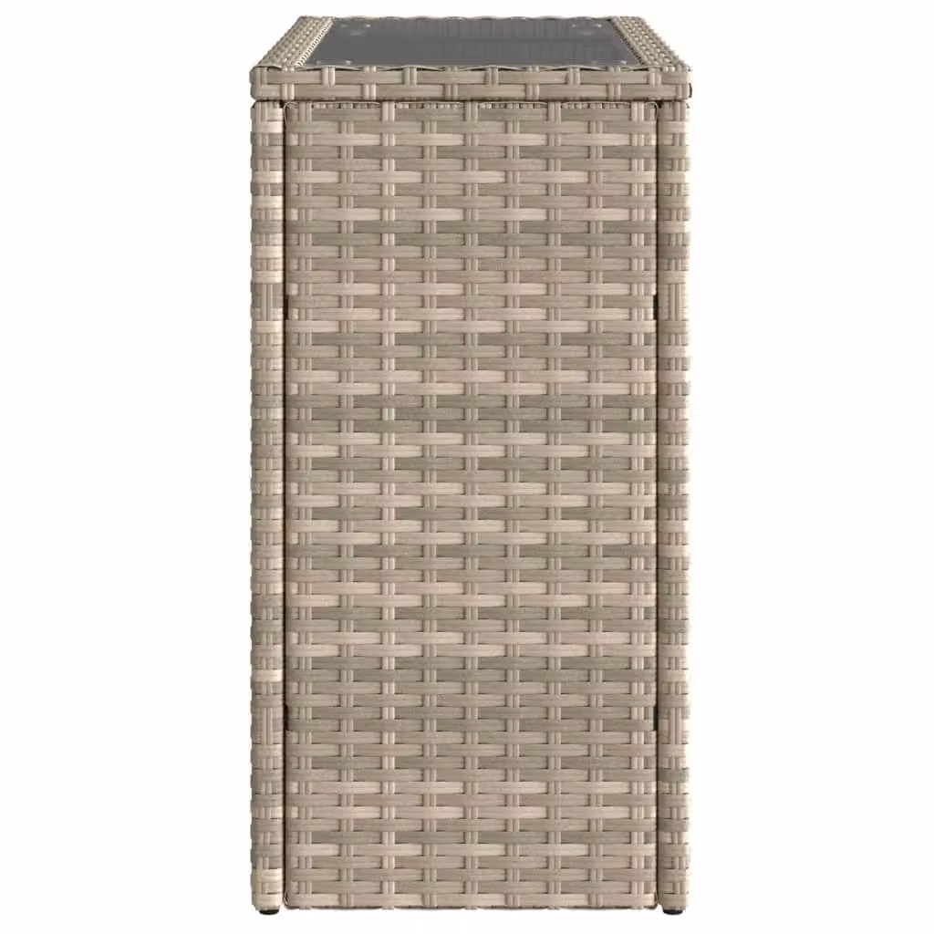 Berkfield Home Garden Side Table with Glass Top in Light Grey, W/D/H: 58 x 27.5 x 55 cm – 3