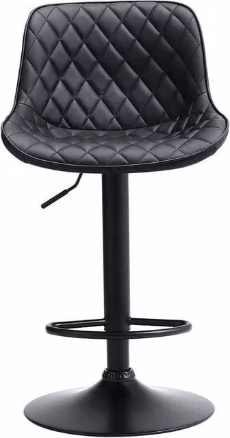 KORVIXA Set of 2 Black Height Adjustable Swivel Gas Lift Stools for Kitchen and Dining Rooms – 1