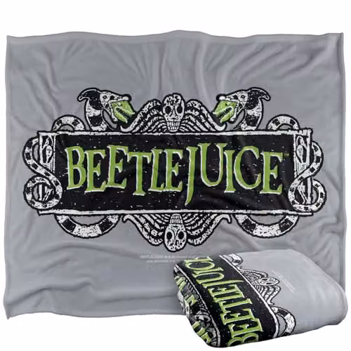 LOGOVISION Beetlejuice Movie Logo Super Soft Fleece Throw Blanket, Multicolour, W: 127 cm x D: 152.4 cm