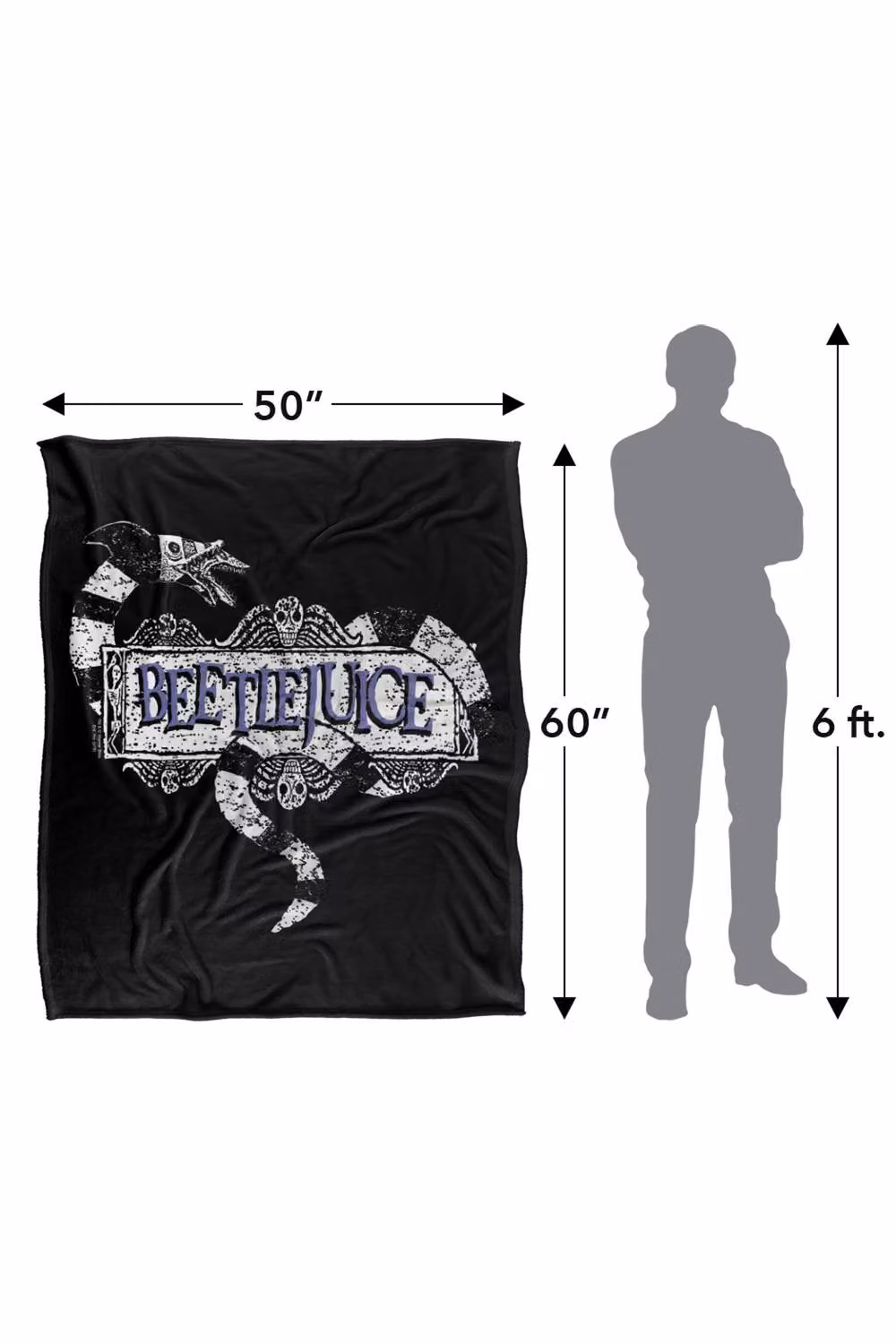 Warner Bros. Beetlejuice Logo Super Soft Fleece Throw Blanket, Multicolour – 8