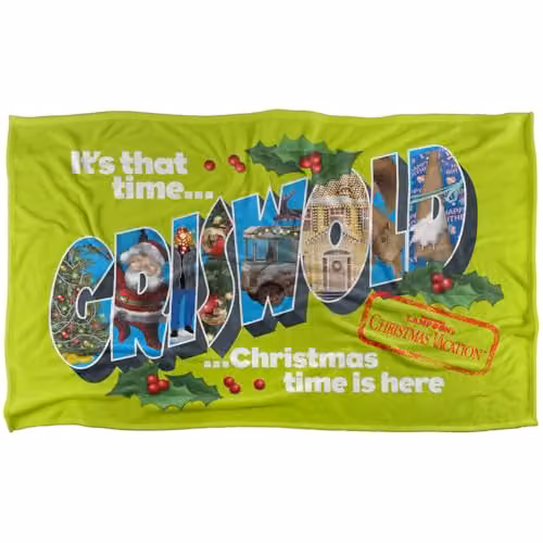 LOGOVISION Christmas Vacation It's That Time Super Soft Fleece Throw Blanket, Multicolour, W/D/H: 91 x 147 cm – 1