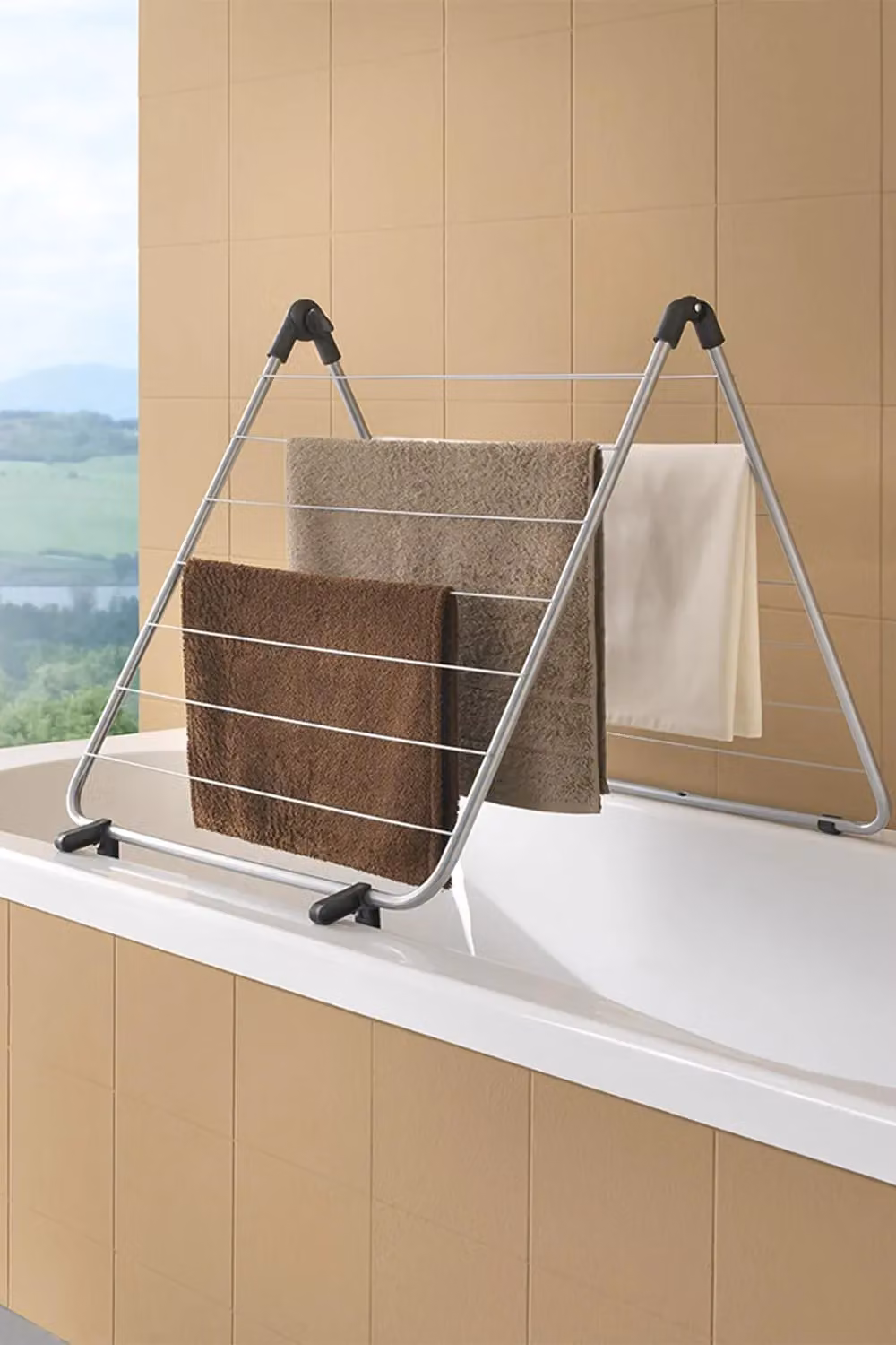 Metaltex Nevis Over-The-Bath Metal Laundry Airer Dryer - Grey – 2