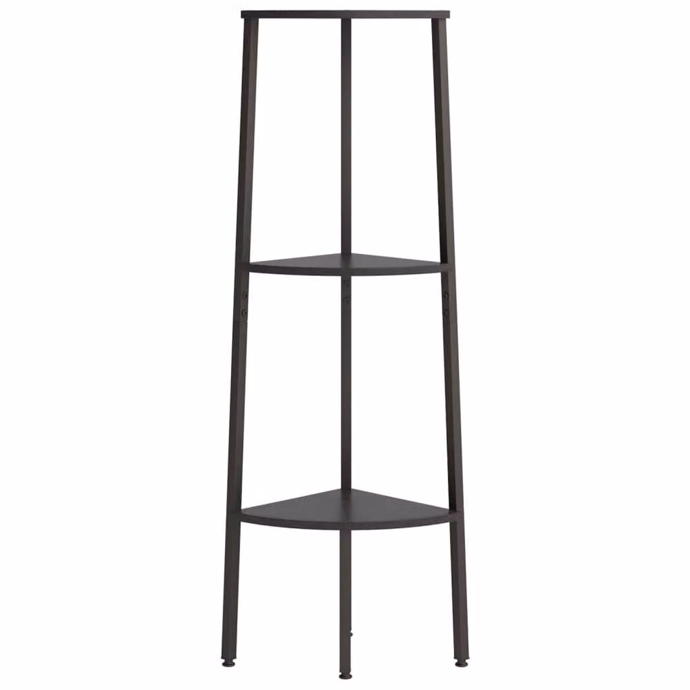 Berkfield Home 3-Tier Modern Corner Shelf in Black, W/D/H: 45.5 x 31.5 x 120 cm – 3