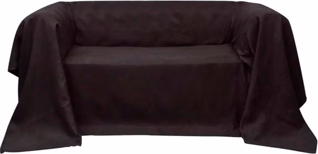 Berkfield Home Microfibre Sofa Slipcover in Brown, W/D/H: 210 x 140 cm