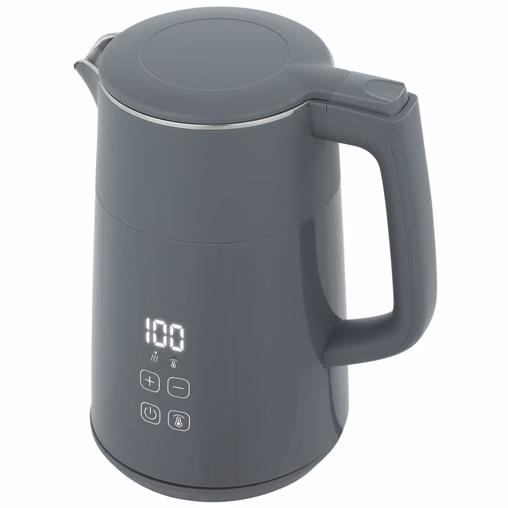HOMCOM 1.7 l Fast Boil 3000W Electric Kettle with LED Display in Grey – 2