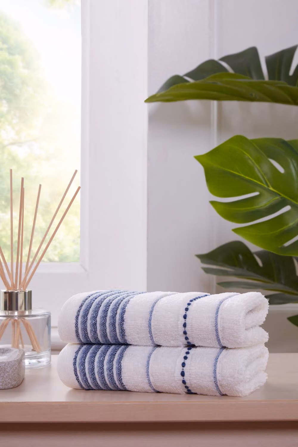Rapport Home Dakota Stripe 6-Piece Cotton Towel Bale in Blue and White – 5