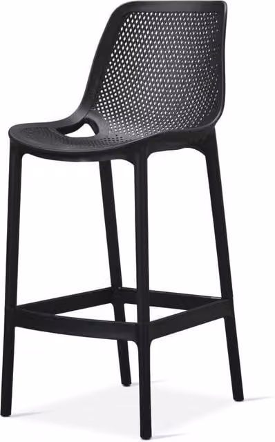 netfurniture Gunez Modern Bar Stool in Black Synthetic Leather – 1