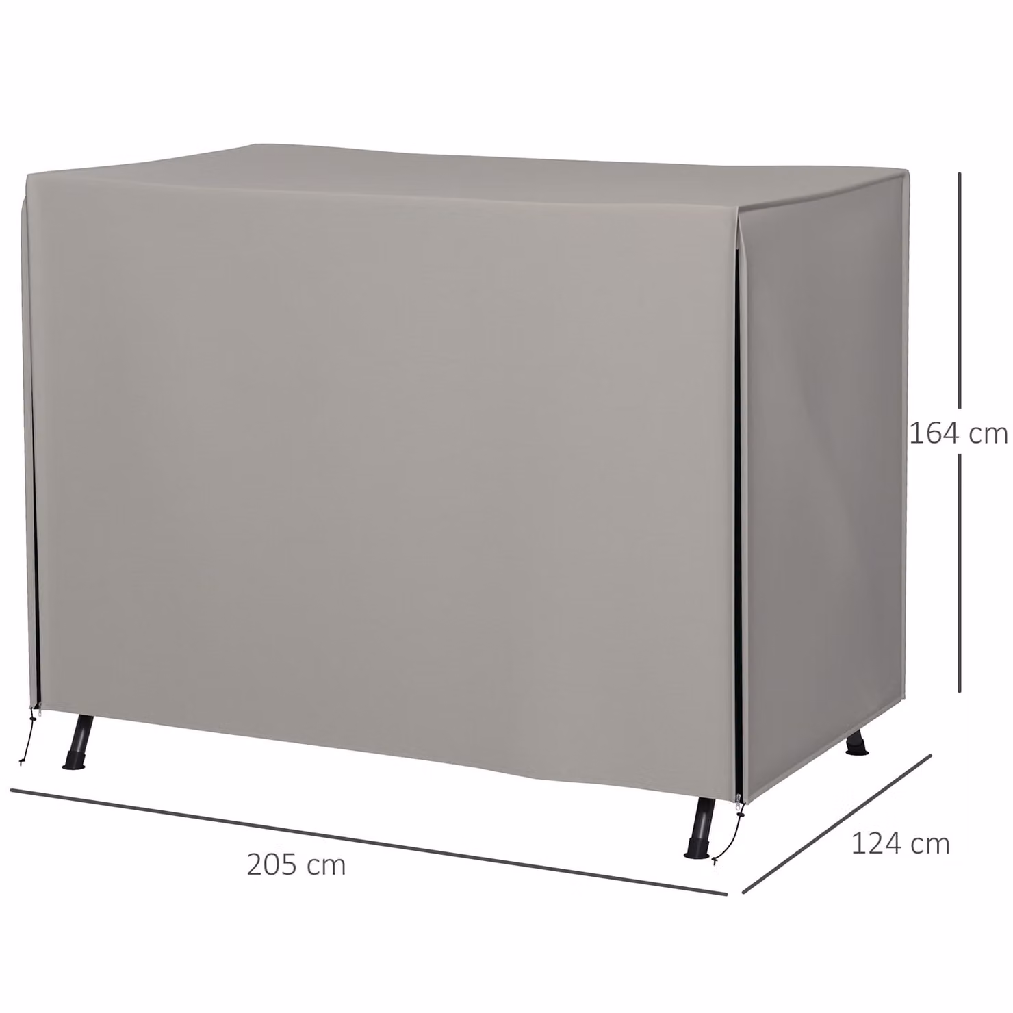 Outsunny Grey Three-Seater Swing Chair Protective Cover, W: 205 cm, D: 124 cm – 3