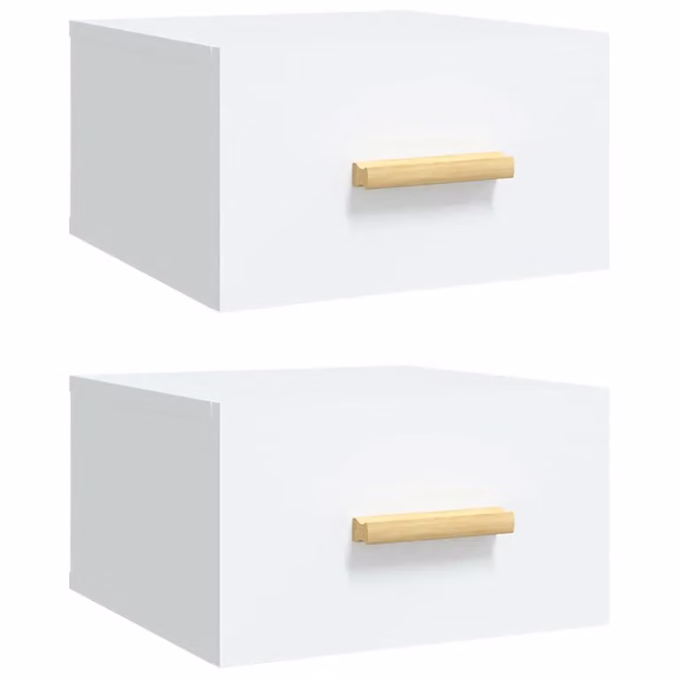 Berkfield Home Wall-mounted Bedside Cabinets, 2 Pieces, White, W/D/H: 35 x 35 x 20 cm